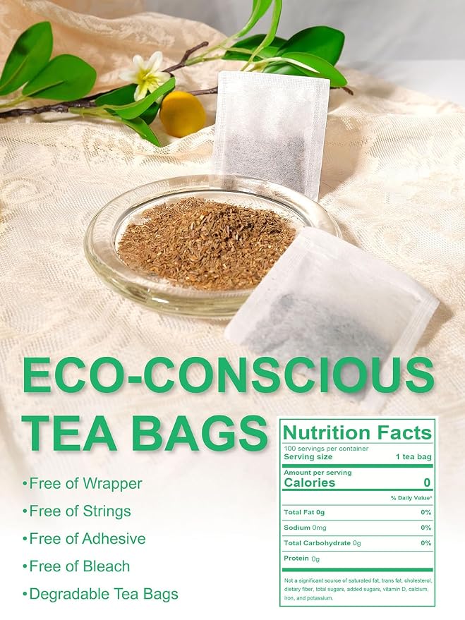 TeeLux Lemongrass Tea Bags, Pure & Natural Lemongrass Herbal Tea, Refreshing & Smooth Taste, Caffeine Free, 100 Count