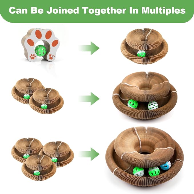 Goosheep 2 Pack Kitty Kurlz Interactive Cat Toy, Cardboard Scratching Post