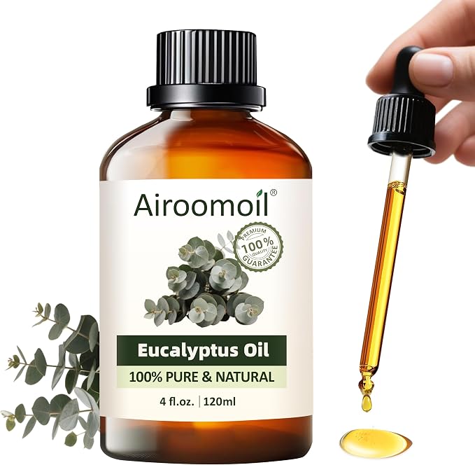 Eucalyptus Essential Oil 4 fl oz, 100% Pure Undiluted Single Note Oil for Shower Steam, Diffuser, Laundry & DIY Cleaning, Aromatherapy, Large Bottle for Home & Daily Use