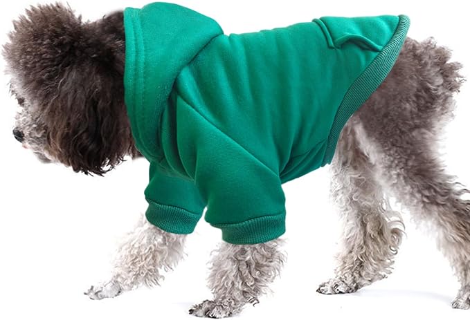 Soft Dog Hoodies for Small Dogs, Warm Fleece Puppy Clothes with Pocket | Jecikelon cold weather coat, cute puppy costume, breathable sweatshirt for dogs girl & boy, machine washable, easy on & off