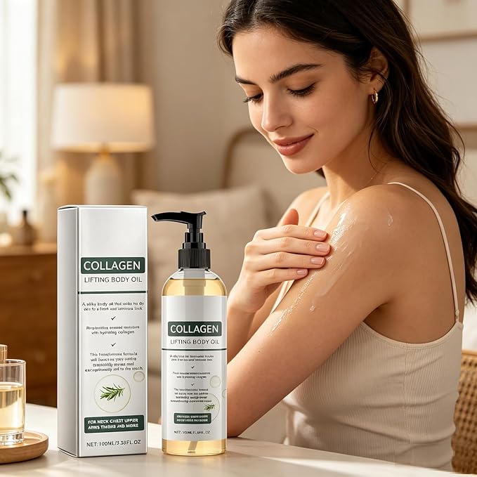2 Pcs Collagen Lifting Body Oil, Hydrating Collagen Oil For Body, Moisturizing Anti Aging for Women & Men for A Fresh And Luminous Look.
