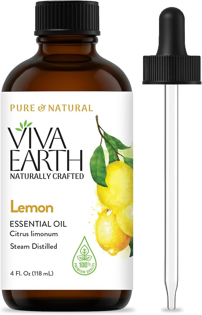 Lemon Essential Oil – 100% Pure and Natural Lemon Essential Oil for Diffuser, Fragrance, Hair and Skin Care, DIY Beauty, Soap and Candle Crafting – with Dropper, 4 oz