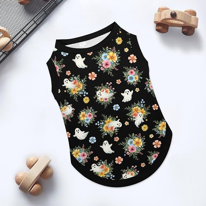 Halloween Pet Vest Spooky Boo Pet Shirts Large | Daisy Flower Dog Shirt Vest cute pet Sleeveless Vests Ice Silk Dog T-Shirts holiday Dog Clothes Halloween Canine Wear
