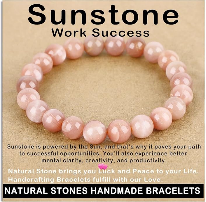AD Beads Handmade Gemstone Stretch Elastic Bracelet Crystal Healing Reiki Nature's Beauty and Spiritual Essence Unisex