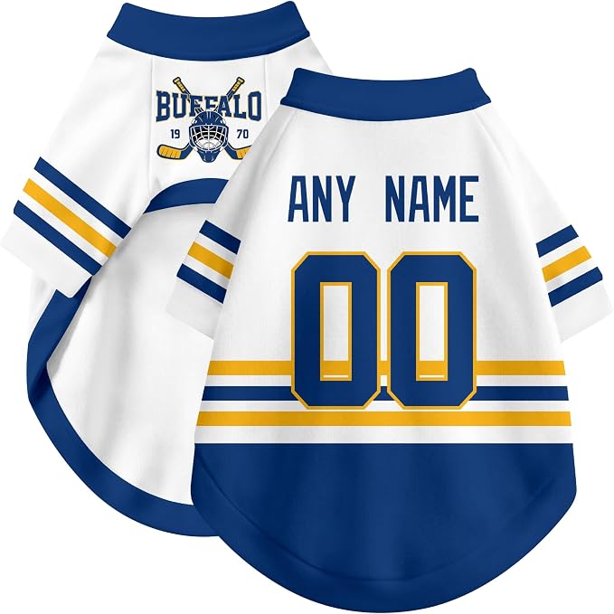 Buffalo Dog Clothes Personalized Pet T Shirt for Dogs Gift | Custom Name Number Jersey Style Pet Shirt for Dog
