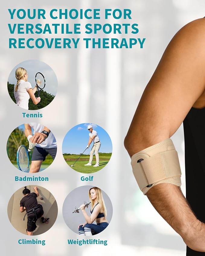 2PCS Castor Oil Pack Wrap for Tennis & Golfer's Elbow Castor Oil Wrap Tennis Elbow Brace Strap for Tendonitis Relief for Women Men Right & Left Hands,2 Per Pack L-XL