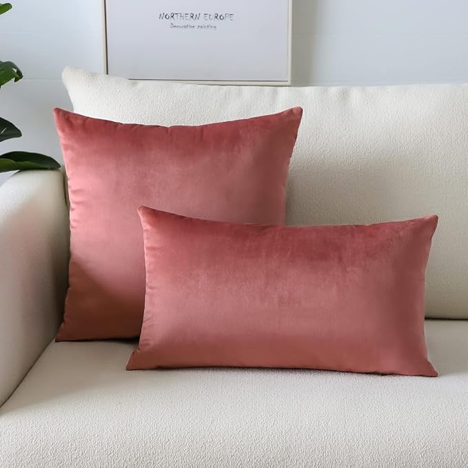 Artscope Luxury Velvet Pillow Covers Super Soft Decorative Rectangle Throw Pillow Covers Case Cushion Covers for Sofa Couch Bedroom Car Decor 16x24 Inch Jam