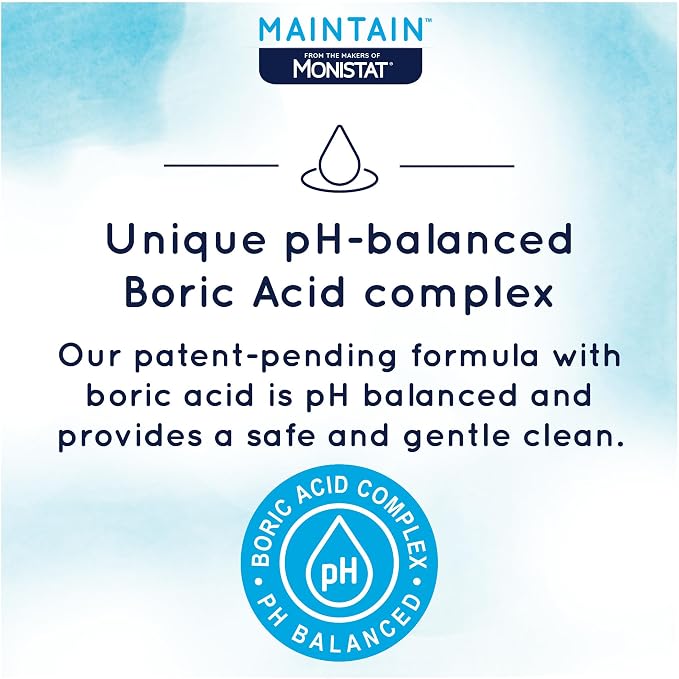 Monistat Boric Acid Feminine Wash,Fragrance-Free Intimate Wash for Women with Gentle pH-Balanced Formula,10 Fl Oz,(Pack of 6)