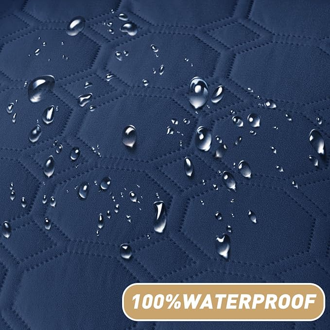 ZNSAYOTX Ultimate Cozy Blankets (68"x82") 100% Waterproof Bed Mat Blanket for Dog Pets,Couch Sofa Protector with Non-Slip Back Washable Durable, Pee Scratch Proof Easy to Clean (Navy Blue)
