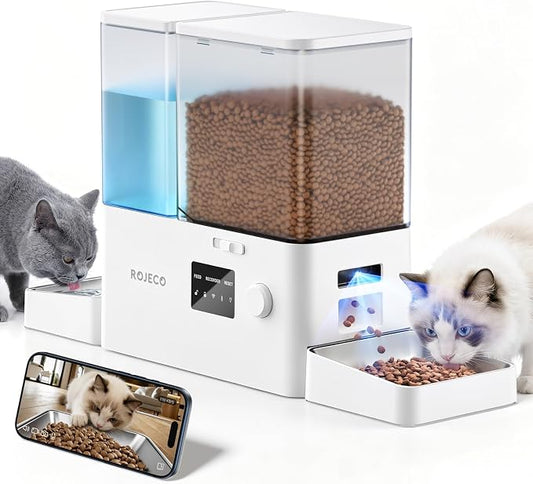 Automatic Cat Feeder with Camera,2-in-1 Smart Feeder,8.5L/36Cups | 1080P HD Camera/Night Vision/2.4G,5G WiFi APP/Timed Feeding/8.5L Large Capacity/304 SS Bowl/Detachable Clean/for Dogs & Cats