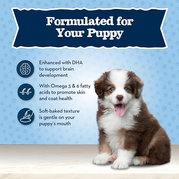 Blue Buffalo Baby BLUE Soft Biscuits Chicken & Carrots Puppy Treats, 8 oz | Great for Training, Easy to Break into Bite-Size Pieces, Made with DHA for Cognitive Development