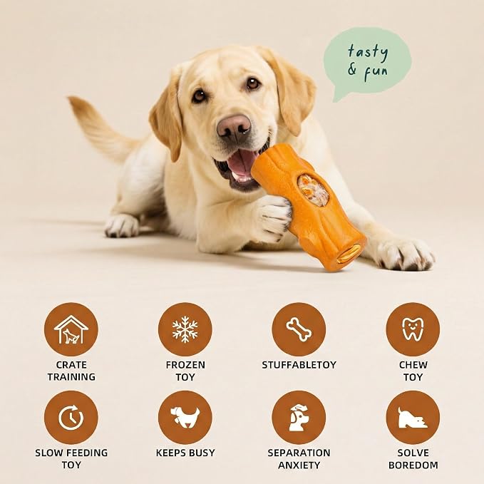 2 Pack Dog Toys for Aggressive Chewers Orange