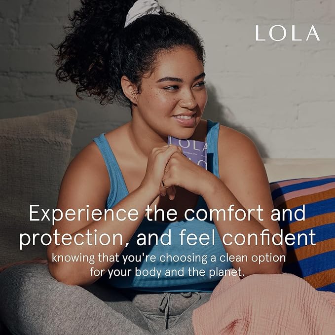 LOLA Ultra-Thin Cotton Panty Liners for Women - Hypoallergenic Panty Liners & Daily Light Pads - Unscented Organic Pads for Women - Pack of 56, 6.5 in