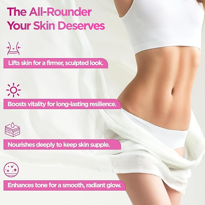 Firming Smoothing Body Cream – Helps Reduce Cellulite & Loose Sagging Skin | Tightening, Lifting and Sculpting for Belly, Thighs, Butt | Enhance Elasticity & Smoother Body Moisturizer 125 ml