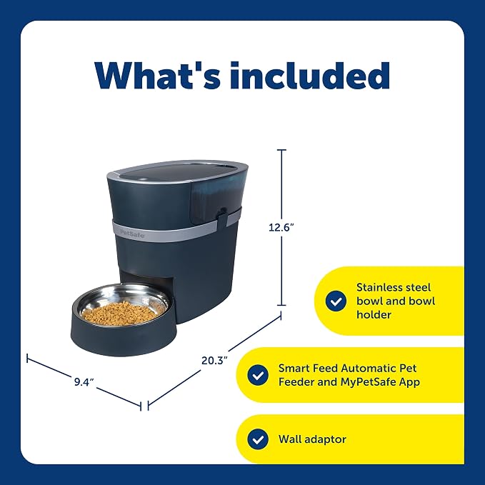 PetSafe Smart Feed Automatic Pet Feeder, 6L/24 Cup, Programmable | Alexa Enabled for Snack Feeding, App Alerts When Low/Empty, Slow Feed Setting, Backup Batteries Keep Meals on Schedule
