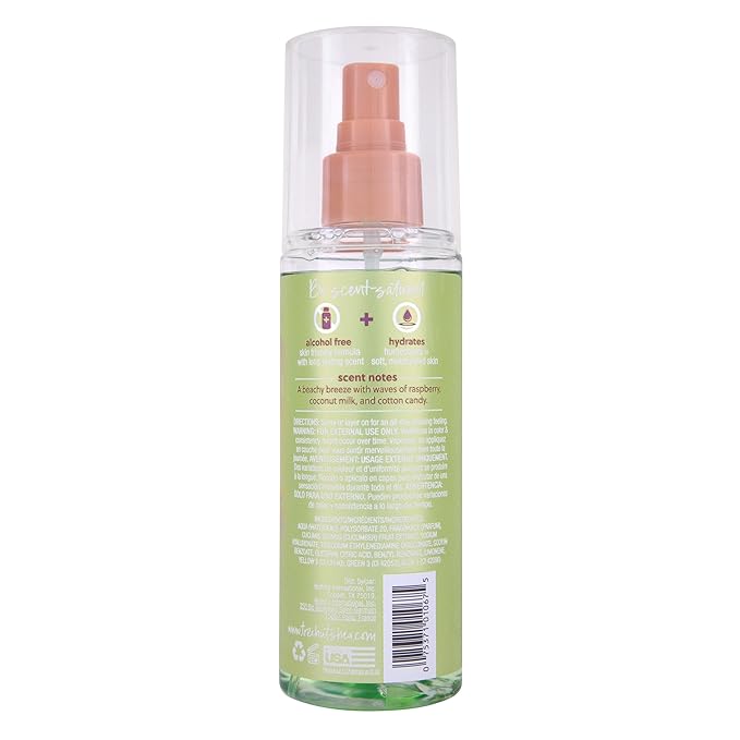 Tree Hut Electric Beach Hair & Body Mist, Hydrating & Alcohol-Free Body Spray, Fragrance with Raspberry, Coconut and Cotton Candy Notes, Alcohol-Free Formula, Versatile Body Spray, 6 Fl Oz.