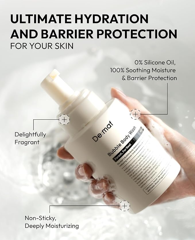De:maf Forest For Rest Bubble Body Wash - Gentle Body Wash Korean Skincare for All Skin Types