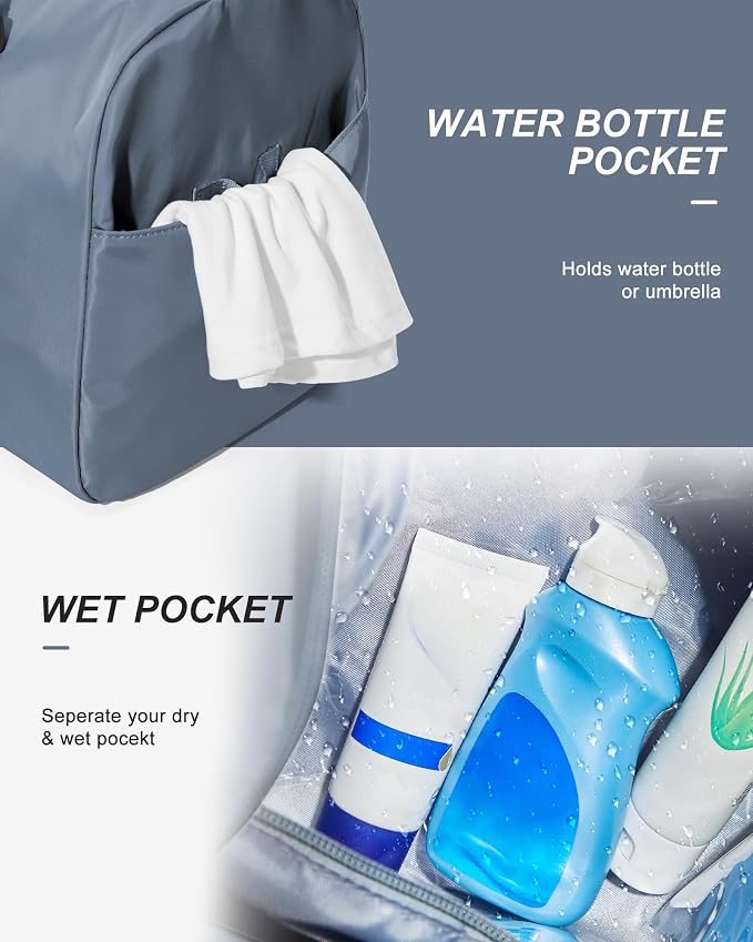 Gym Bags Womens Mens with Shoes Compartment and Wet Pocket Travel Duffel Bag for Women for Plane Sport Gym Tote Bags Swimming Yoga Waterproof Weekend Overnight Carry on Bag Hospital Holdalls