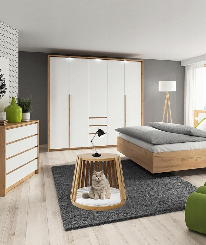 Cat Beds for Indoor Cats, Kitten Bedside Bed, Multifunctional Cat House, Can be Used as a Bedside Table, End Table or Side Table, Modern Wooden Cats Cave Bed for Medium to Large Pets