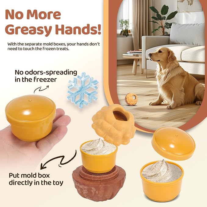 Dog Treat Dispensing Enrichment Toys for Aggressive Chewers to Keep Them Busy，Interactive Indestructible Frozen Treat Molds Toy for Small Large Pet Dogs (Treat Toy and Teeth Cleaning Ball)