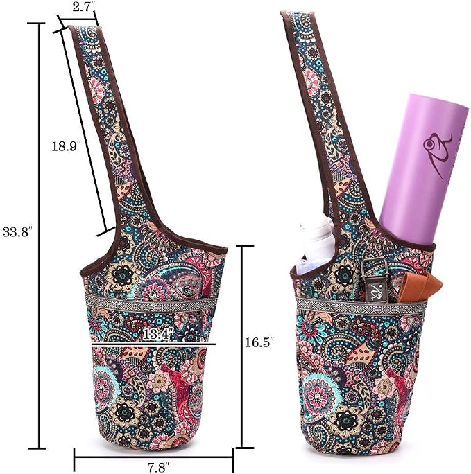 Yoga Mat Bag With Large Size Pocket and Zipper Pocket, Strap Bag, Fit Most Size Mats, Bags and Carriers for Women
