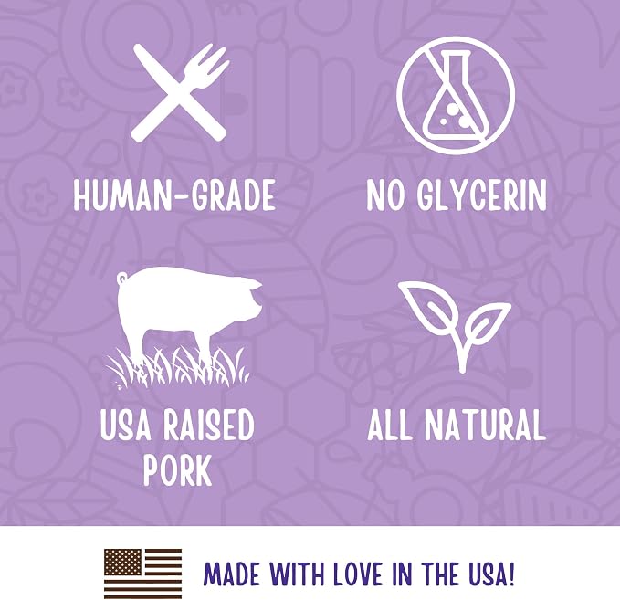 Full Moon® Natural Cut Pork Jerky Dog Treats 10 oz | Human Grade, No corn, No wheat, No soy, Glycerin Free, Made in the USA