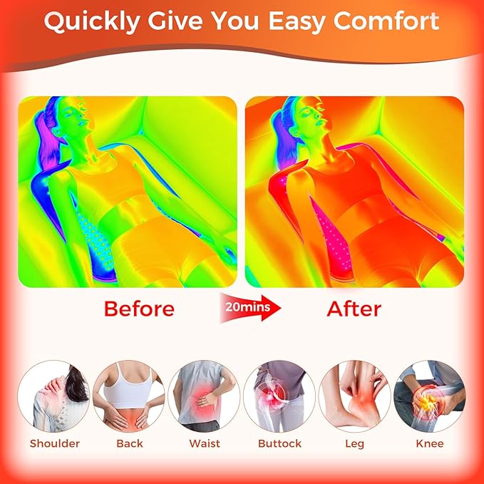 Red Light Therapy for Body, Red Light Therapy Mat with 660nm & 850nm Dual Wavelength, 270 LEDs redlight with Adjustable Timer & Intensity, Gifts for Women Men