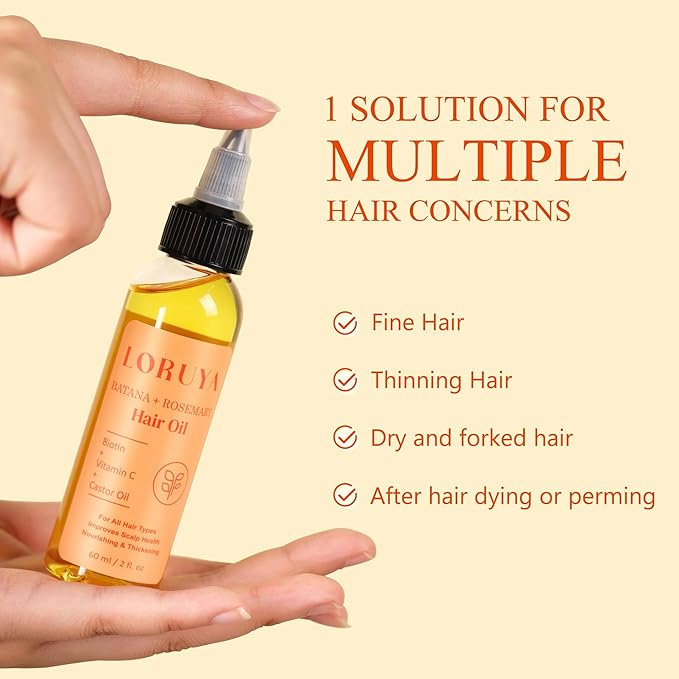 Hair Growth Oil Spray for Women: Natural Hair Growth Serum Women with Rosemary, Batana Oil & Biotin, Promotes Thicker, Fuller & Healthier Looks