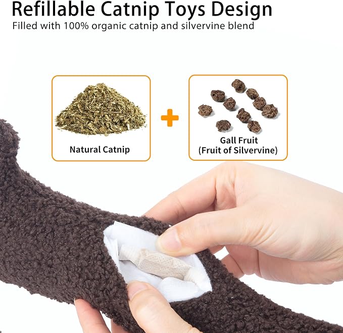 ETEKYER Refillable Catnip Cat Kicker Toy, Large, 13.77 Inches