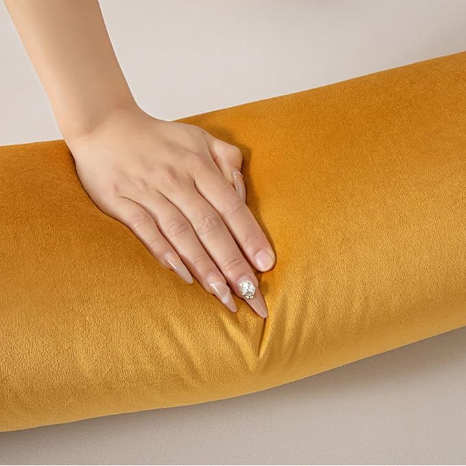 Body Pillow Yoga Bolster Round Cylindrical Pillow Long Dutch Velvet Cushion with Removable Washable Cover for Side Sleepers Meditation and Bedroom Decor(Aqua,150cm/59in)