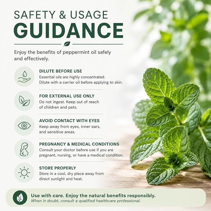 GreenHealth Peppermint Essential Oil – 16 fl oz | 100% Pure & Uncut | Heavy-Duty Plastic Jug | FDA Compliant, Space-Saving Container | for Aromatherapy, Soap, Candles, Cleaning, DIY