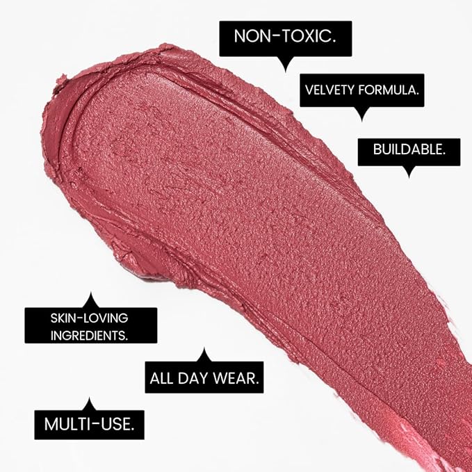 Epiclight Never Settle Radiant Cheek + Lip Blush - Cream Blush Multiuse 3 in 1 for Cheeks + Lips and Lids - Non-Toxic & Cruelty Free- Makeup + Skincare - Paraben & Sulfate-free (First Date)