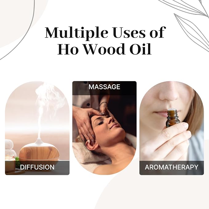 Ho Wood Essential Oil Pure and Natural, 100% Uncut Skin Oil & Massage Oil for Aromatherapy, Relaxation, and DIY – 10ml