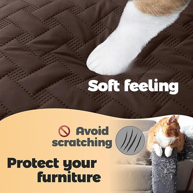 gogobunny 100% Double Sided Waterproof Dog Blanket Soft Pet Bed Cover Reversible Protect Furniture Couch Sofa Car for Puppy Cat Kids (Dark Chocolate/Light Chocolate, 82x82 Inch (Pack of 1))