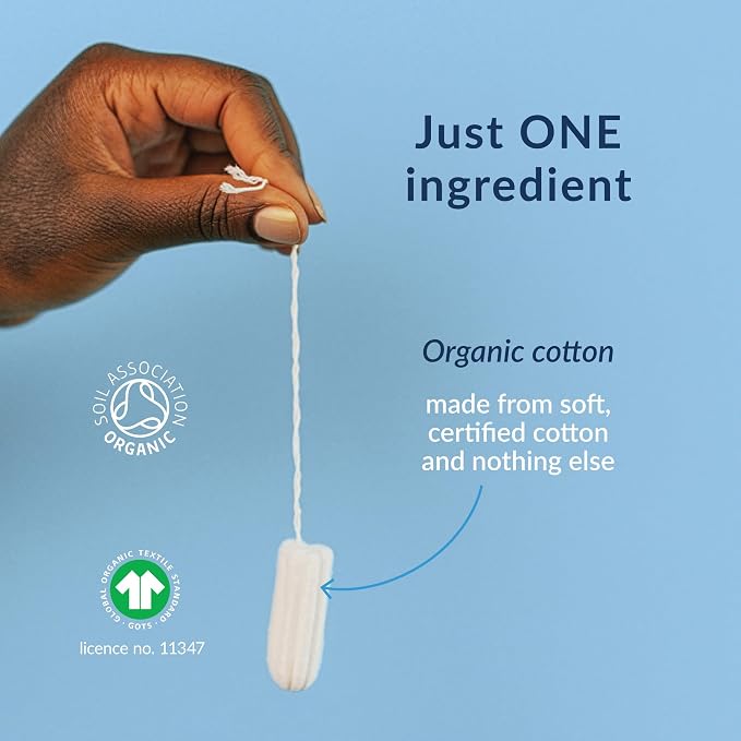 Natracare 2000 Organic All Cotton Non-Applicator Tampons 20 Count, 3 Pack