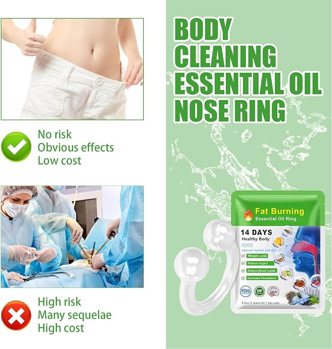 Essential Oil Nose Rings, 5pcs Tightening Essential Oil Ring,Superslimtm Slimming Detoxifying Essential Oil Nose Ring,Slim Nose Ring