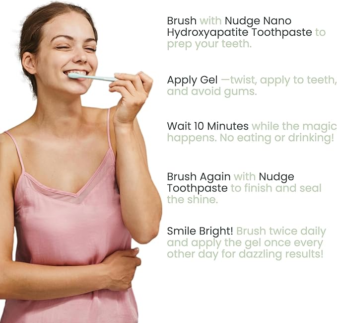 Nudge Advanced Whitening Kit, 10% Nano Hydroxyapatite Remin+ Toothpaste (4.5 oz) & EnamelGuard Whitening Gel Pen (2 ml), Fluoride-Free, Sensitivity-Friendly, Plaque Control, Strengthens Teeth