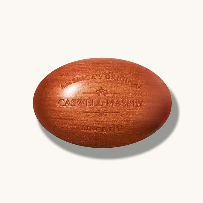 Caswell-Massey Woodgrain Sandalwood Natural Bar Soap for Men & Women, Moisturizing Body Soap Bar for All Skin Types, Made with Essential Oils & Plant-Based Formula for Soft Skin, Made in USA, 5.8 oz