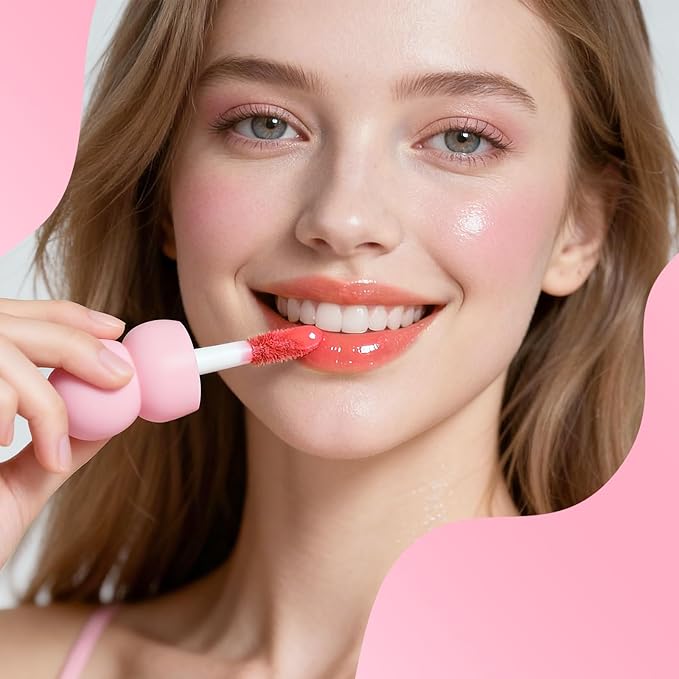 Color Nymph 2-in-1 Lip Oil & Lip Gloss Set, Nourishing Hydrating Lip Makeup, Non-Sticky Glossy Finish, Lip Care for Daily Use, Orange Ocean