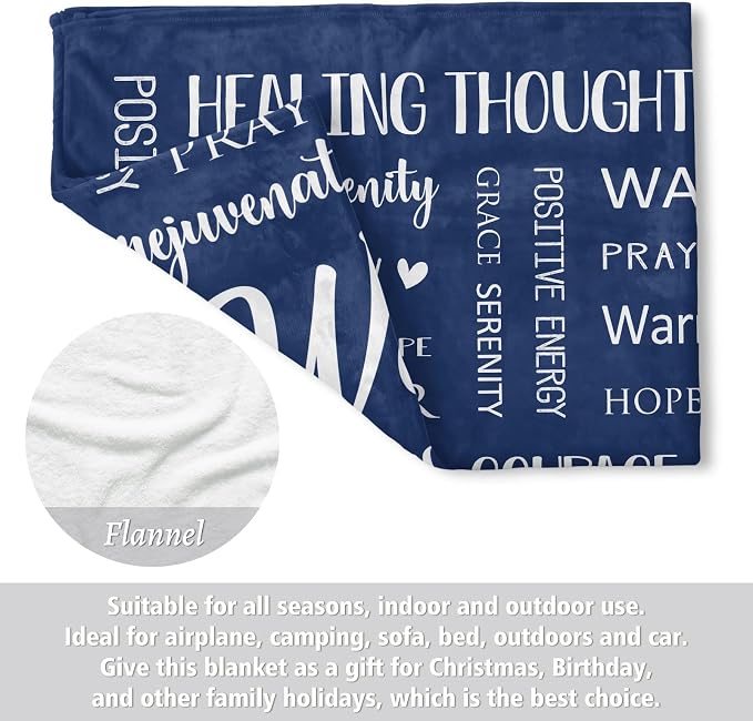 Warm Hugs Healing Blanket, Get Well Gifts for Women Men | Cancer Care, Get Well Soon Gift for Women Friend, Sympathy Inspirational Blanket, Soft Comfort Throw Blankets 50"x 60"