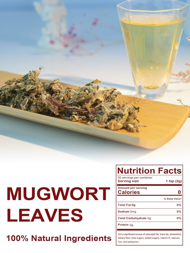 TeeLux Mugwort Tea Loose Leaf, Premium Dried Mugwort Leaves Herb Tea, Natural & Pure, Caffeine Free, 3.5oz