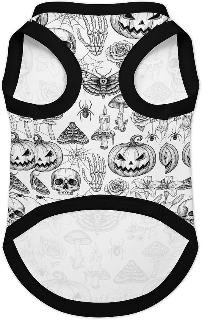 Halloween Pet Vest Skull Pumpkin Pet Shirts Large | mushroom floral Dog Shirt Vest cute pet Sleeveless Vests Ice Silk Dog T-Shirts holiday Dog Clothes Halloween Canine Wear