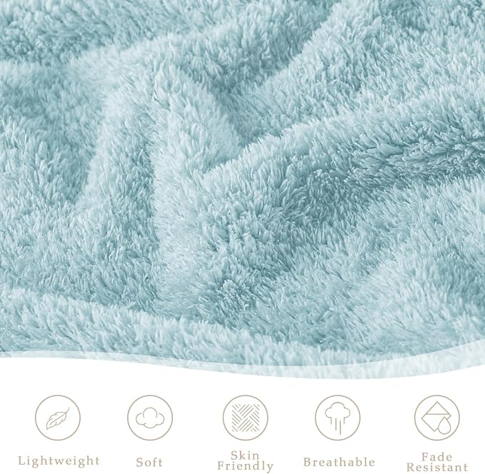 Exclusivo Mezcla Fleece Bed Blankets Queen Size for Bed, 90" x 90" | Super Soft and Cozy Fluffy Blanket for Women, Lightweight and Fuzzy Bedding for Bedroom , All Season, Slate Blue