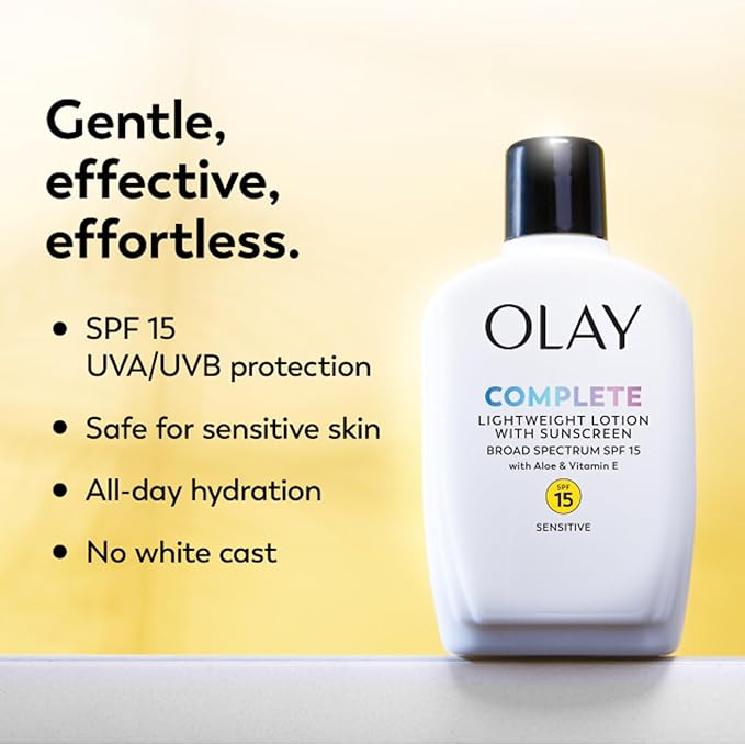 Olay Complete All Day Moisturizer SPF 15, Sensitive 4 oz (Pack of 3)