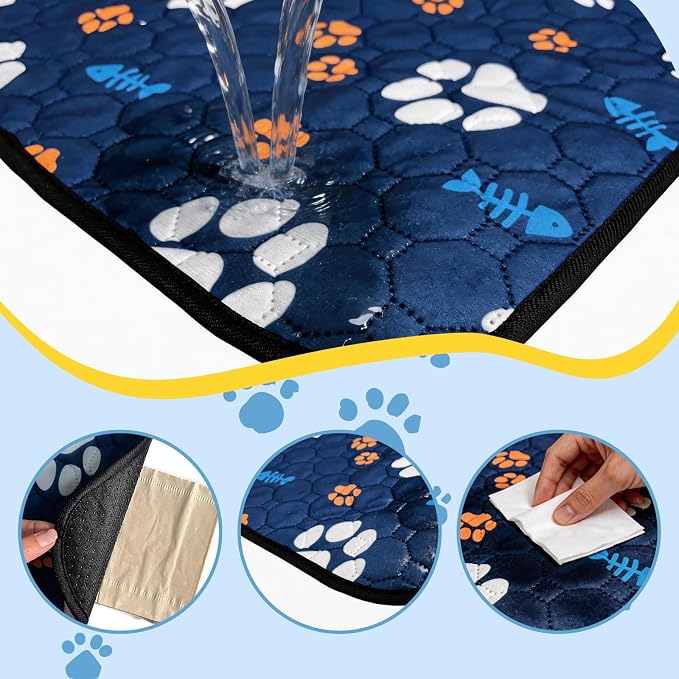 Washable Dog Pee Pads, Waterproof Training Mat,Large | Size:72x72inch(1 Pack),Super Absorbent(Four-Layer Design),Reusable Potty Playpen Mat,Washable Pet Pads,Non-Slip Puppy Pads