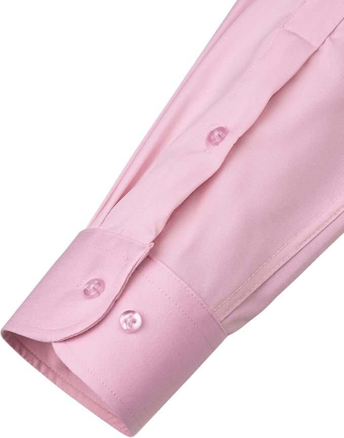 J.VER Men's Dress Shirts Solid Long Sleeve Stretch Wrinkle-Free Formal Shirt Business Casual Button Down Shirts