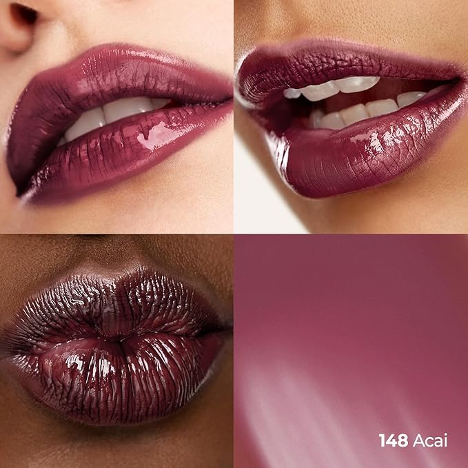 Laka Fruity Glam Tint, 4.5g/0.15oz, Glowing Lip Stain with Wide Color Spectrum, Hydrating & Lightweight Texture, Buildable Color, Non-Sticky, Vegan, K-Beauty (#148 Acai)