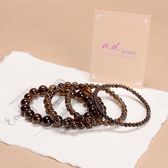 AD Beads Handmade Gemstone Stretch Elastic Bracelet Crystal Healing Reiki Nature's Beauty and Spiritual Essence Unisex