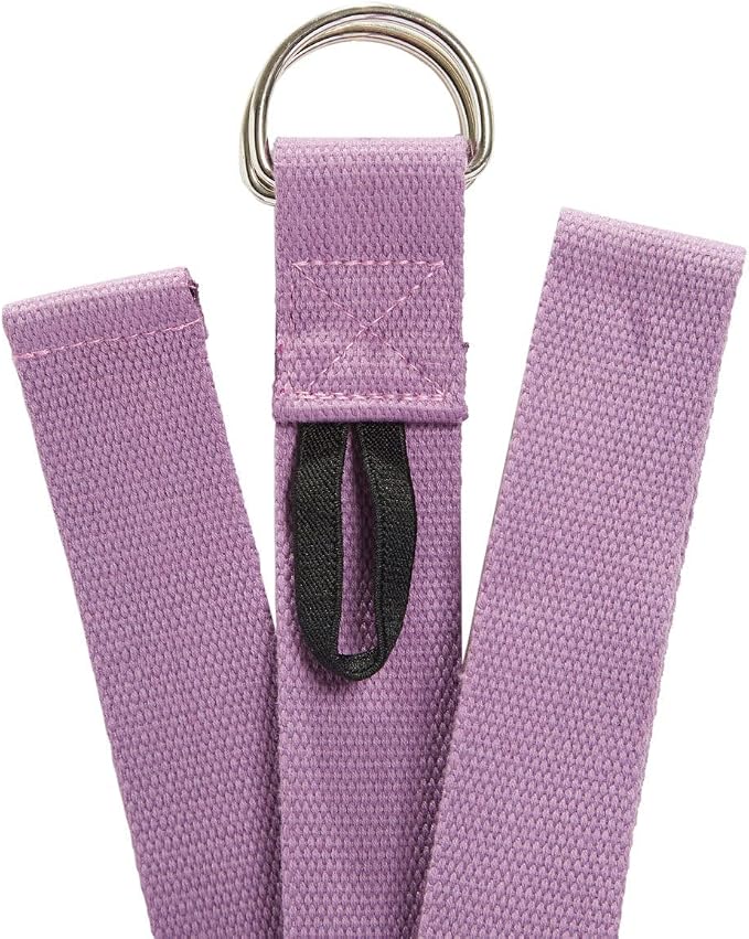 Everyday Yoga Strap with Metal D-Ring - Durable Stretching Strap for Yoga, Pilates, Flexibility & Physical Therapy (6ft, 8ft, 10ft)