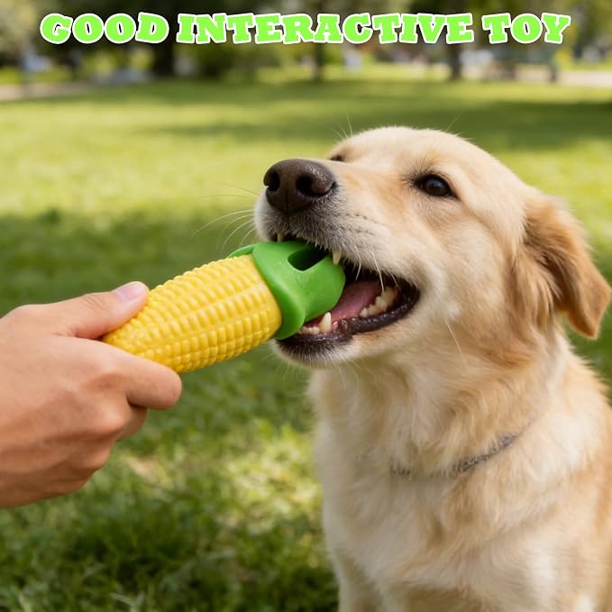 DAMAH Dog Chew Corn Toy,for Aggressive Chewers Small Medium Large Breed,Interactive Squeaky Dog Tooth Cleaning Tool Water Float Toy,Suitable for Small,Medium and Large Dogs